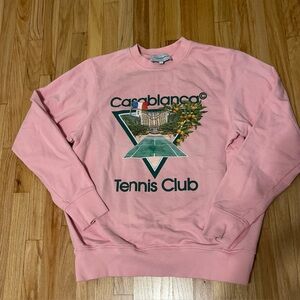 CASABLANCA 'Casablanca Tennis Club' Crew Neck Sweatshirt Size M Pink